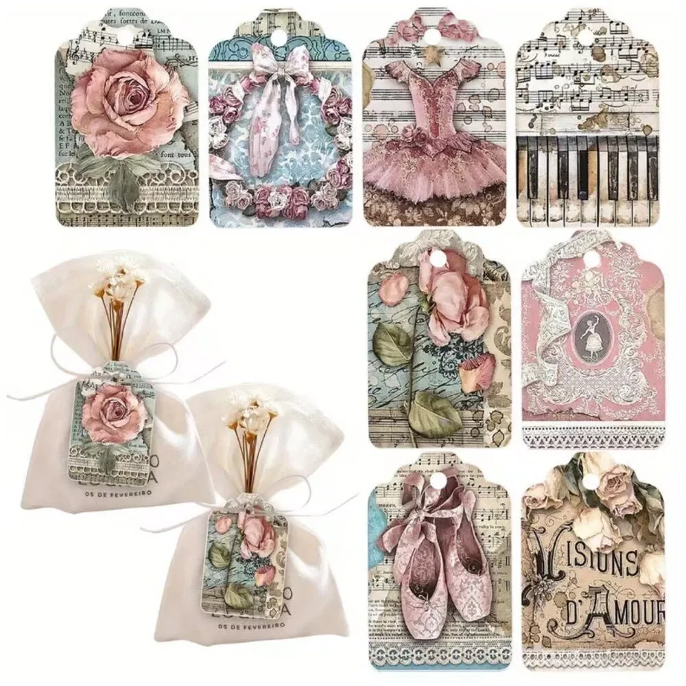 Shabby-Chic Gift Tags Vintage Ballet Hanging Tag Journal Clipart DIY Paper Craft